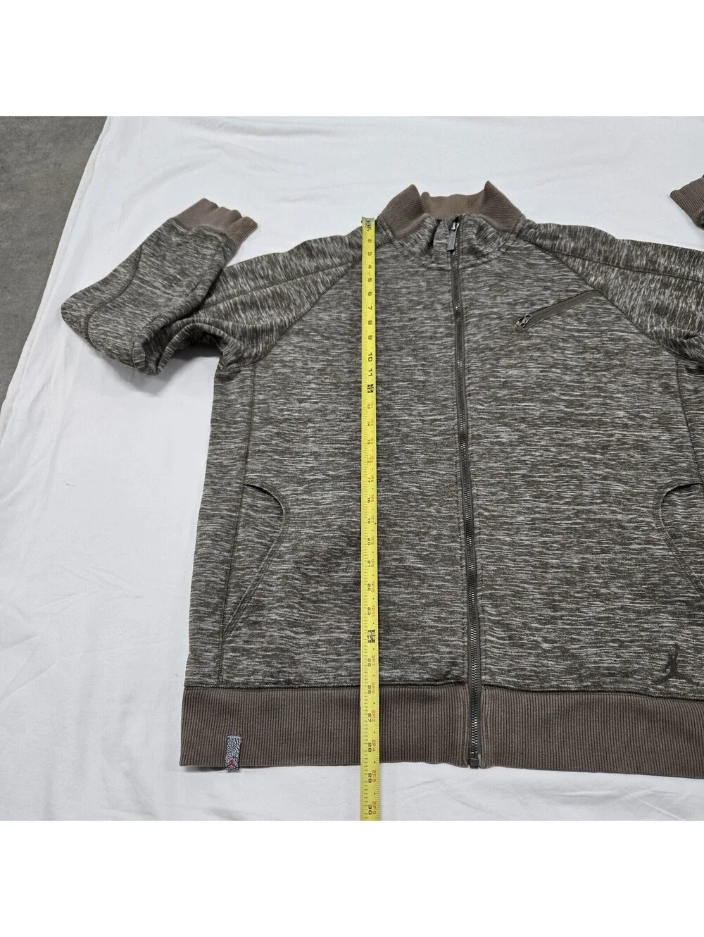 EUC Mens XL Air Jordan Retro 3 Brown Jacket Full-Zip Jumpman Logo Sweater 437345
